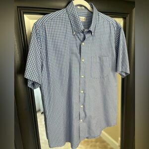 Peter Millar Crown‎ Soft Short Sleeve Plaid Button Down Shirt Size Large (144)
